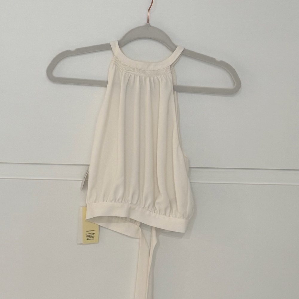 Aritzia Cream Halter Blouse